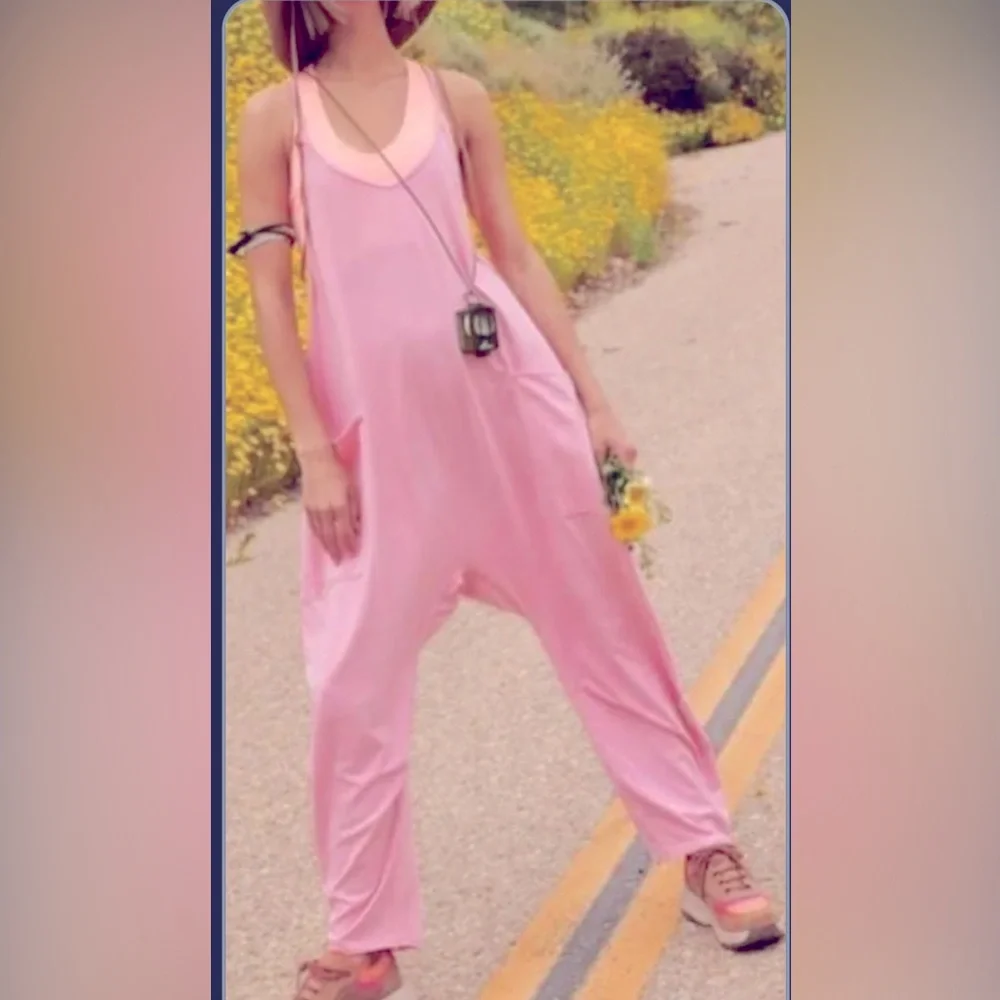 FREE PEOPLE Movement Hot Shot Onesie Prism Pink NWOT - Picture 1 of 11